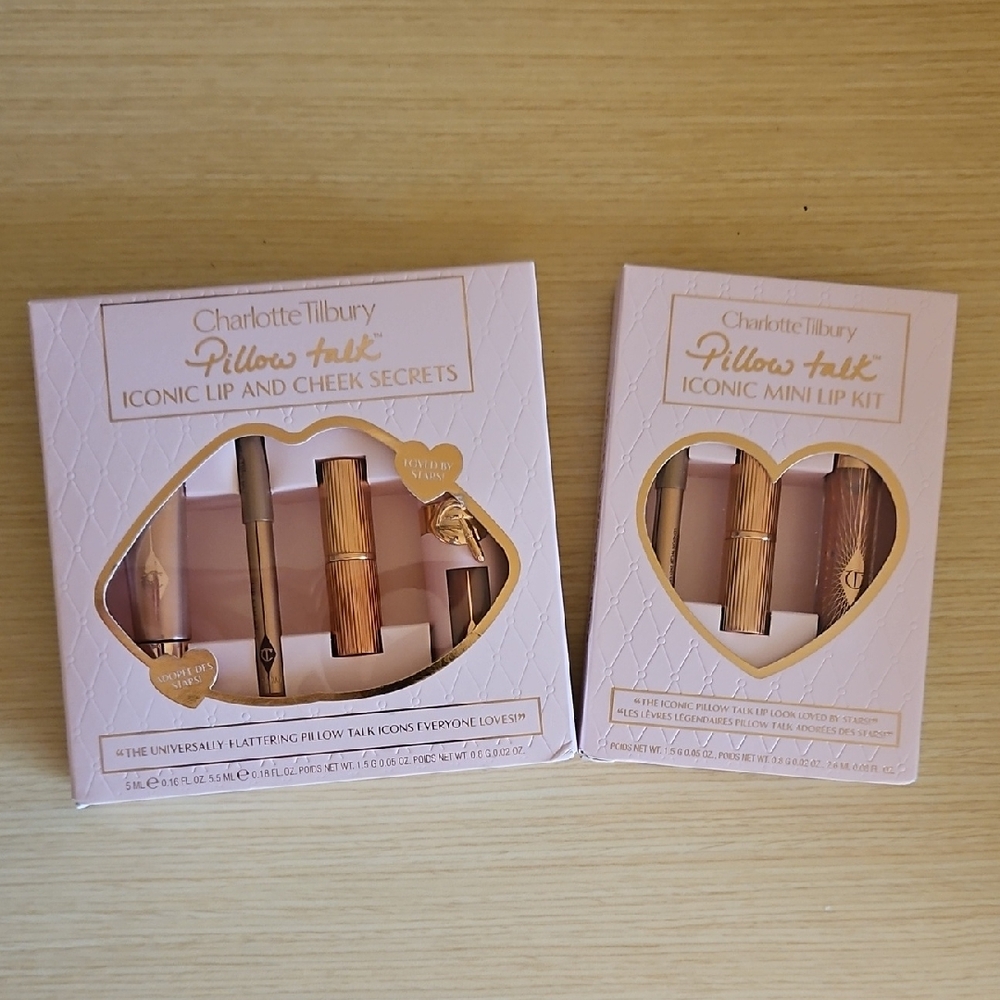 Charlotte Tilbury Pillow Talk Iconic Lip & Cheek Secrets And Mini Lip Kit Sets